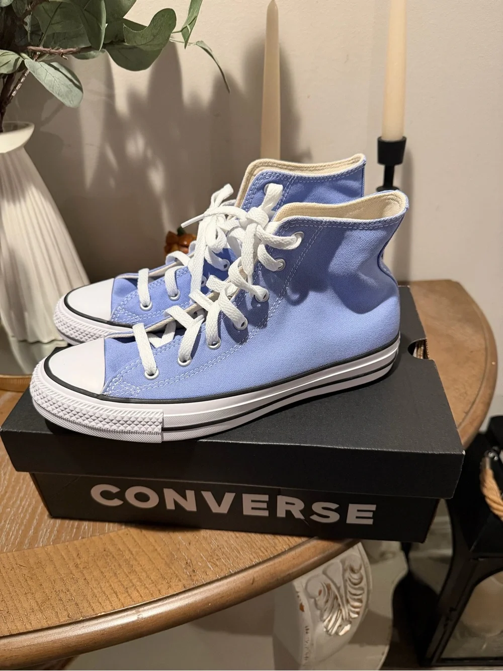Converse Kids' High Top Sneakers - Lavender Blue with White